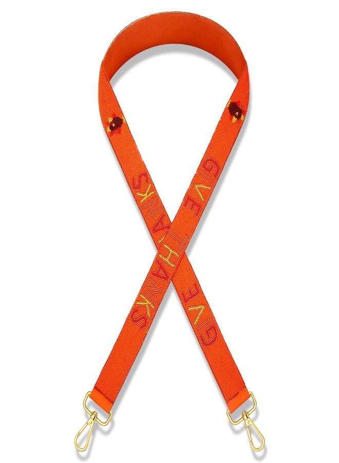 boderier Thanksgiving Beaded Purse Strap Replacement Crossbody Turkey GIVE THANKS Strap Fall Thanksgiving Gifts for Women (Thanks Give) - Image 1