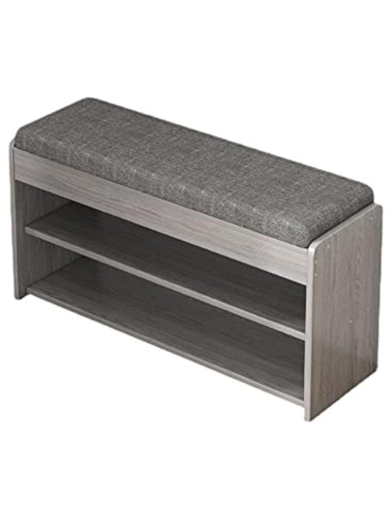 Arabest منظم أحذية بنمط نوردك ذو طبقتين مع مقعد مبطن للمدخل والردهة - Image 3