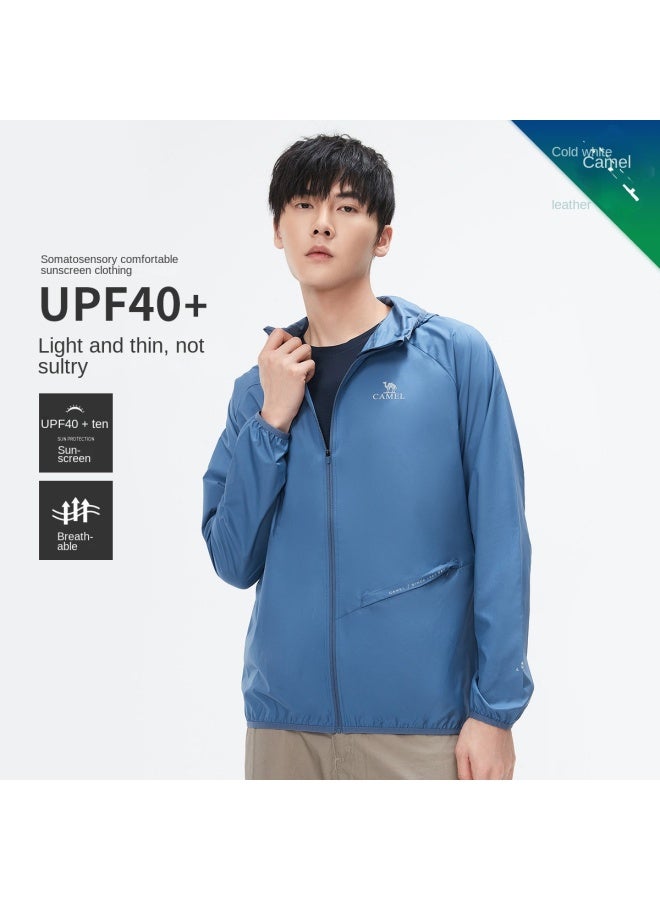 camel Cool White Sun Protection Jacket 2025 Summer Sunscreen Sport Lightweight Jacket Breathable Men's Sun Protection Coat - Image 2