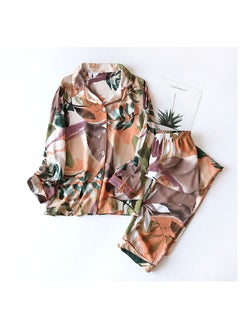 Generic 2 Pieces Women Pajama Set Long Sleeve Sleepwear Nightwear For Ladies Soft Loungewear 