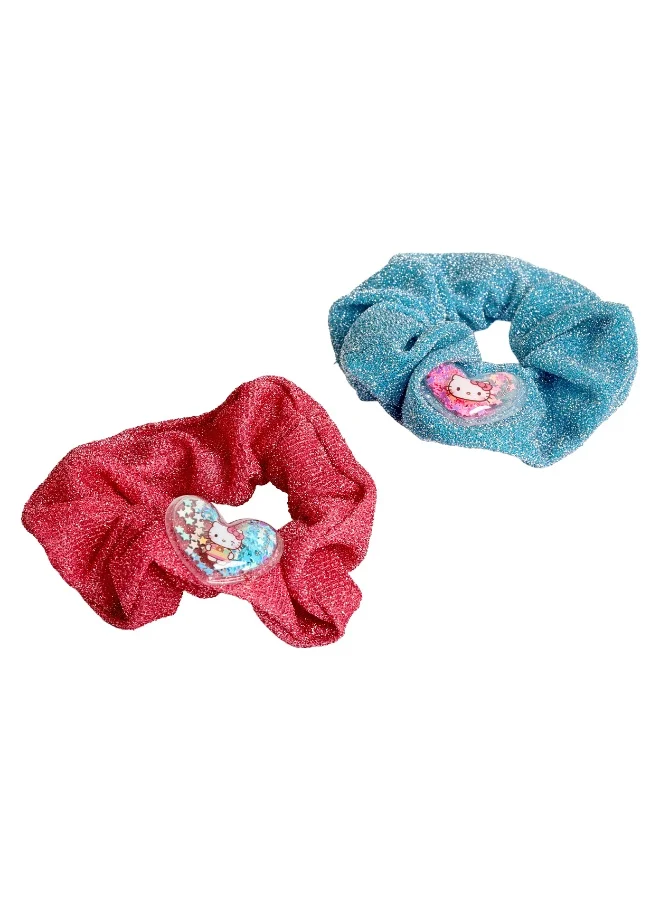 Sanrio  Sanrio Hello Kitty Glitter Fabric Two Hair Crunchies With Heart Pvc Charms for Women | Best Price UAE