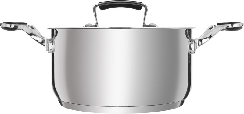 Rocky Steel Cookware Set, 10 Pieces, Silicone Handle - Silver - Image 3