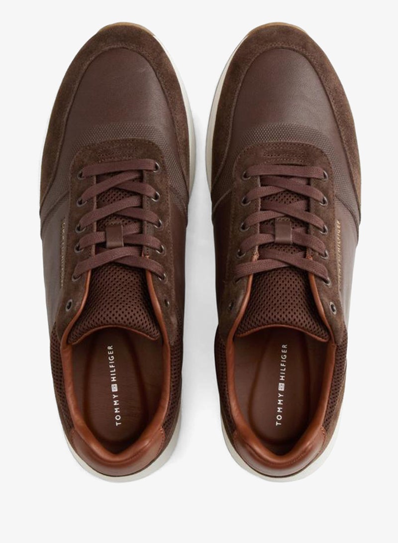 TOMMY HILFIGER Suede Mixed Texture Trainers - Image 4