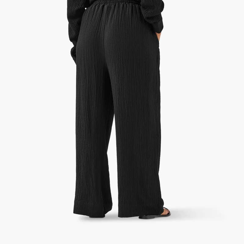  أولا بوبكن Plus Size Ulla Popken Textured Regular Fit Pants with Pockets