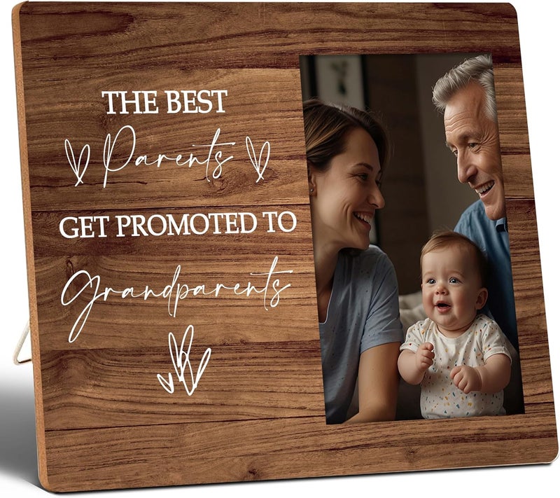 SSQBZU First Time Grandparents Gifts The Best Parents Get Promoted to Grandparents Grandchild Photo Frame 4x6 Picture Frame Wall Mount  Table Top grandparents picture frame with baby 033 - Image 1