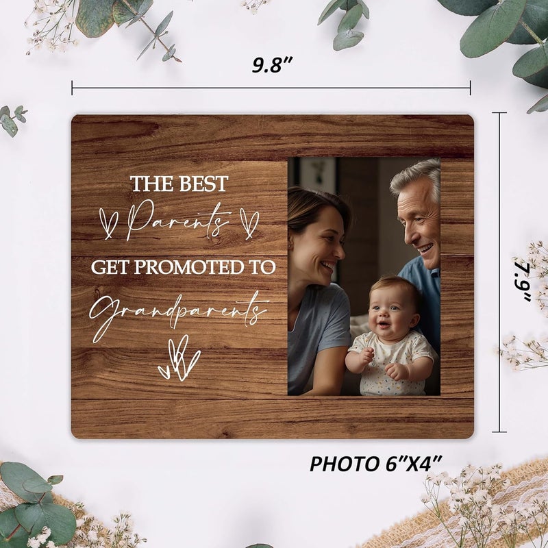 SSQBZU First Time Grandparents Gifts The Best Parents Get Promoted to Grandparents Grandchild Photo Frame 4x6 Picture Frame Wall Mount  Table Top grandparents picture frame with baby 033 - Image 3