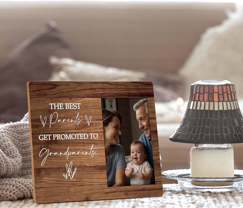 SSQBZU First Time Grandparents Gifts The Best Parents Get Promoted to Grandparents Grandchild Photo Frame 4x6 Picture Frame Wall Mount  Table Top grandparents picture frame with baby 033 - Image 4