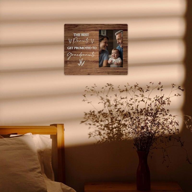 SSQBZU First Time Grandparents Gifts The Best Parents Get Promoted to Grandparents Grandchild Photo Frame 4x6 Picture Frame Wall Mount  Table Top grandparents picture frame with baby 033 - Image 2