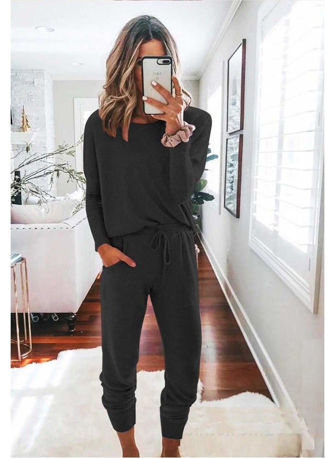 Fixmatti Women Casual 2 Piece Outfit Long Pant Set Sweatsuits Tracksuits, Dark Grey, XL - Image 2