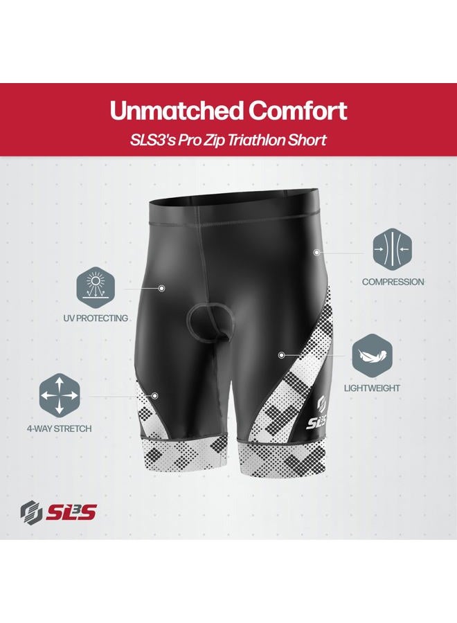 SLS3 Triathlon Shorts Mens - Padded Tri Shorts Mens Triathlon Shorts - 8" Triathalon Shorts, Quick Drying, FX Z (White, Large) - Image 5
