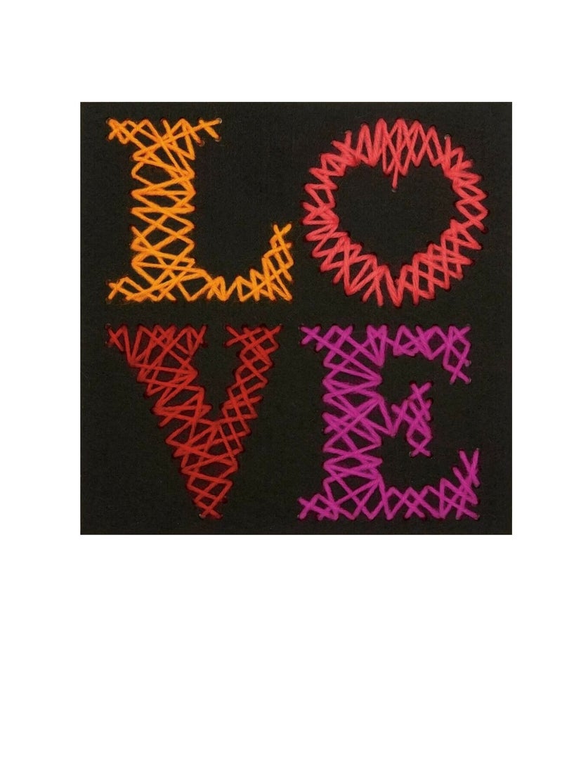 ART Felt Stitch Art Kit Love 8.5inch x 8.5inch - Image 1