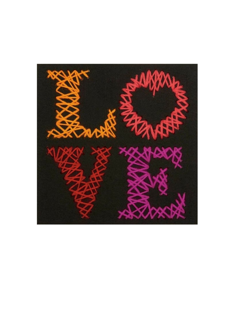 ART Felt Stitch Art Kit Love 8.5inch x 8.5inch - Image 2