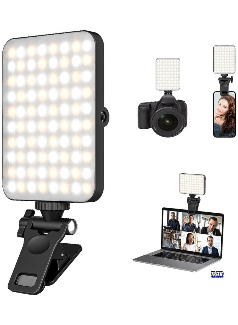 TIGER New LED Selfie Light – 60 LED 2200mAh Rechargeable Cell Phone Fill Light, 7 Modes, 10-Level Brightness, Portable Clip-on Light for Phones, Perfect for Selfies, Videos & Vlogging - Image 1