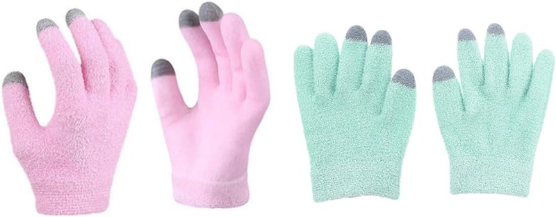 ABOOFAN 2 Pairs Moisturizing Hand Spa Gloves with Skin Care Gels, Touch Screen Compatible, Adult Size for Dry Hands and Overnight Hydration - Image 1