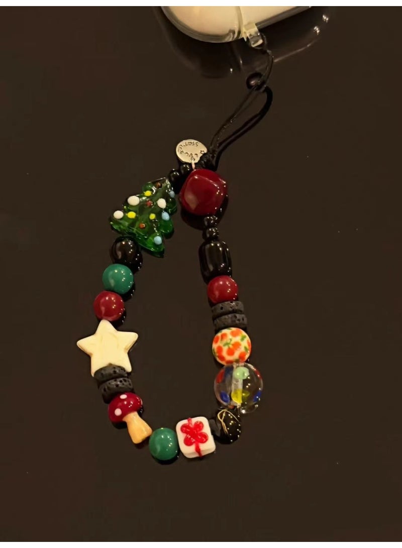 NIBEMINENT Phone Charm/ Chain Strap for Women Girls,Glass And Crystal Cell Phone Case Lanyard Wrist Strap - Image 1