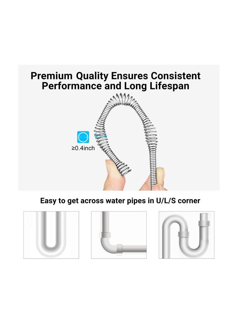 Drain Auger, 25 Feet Plumbing Snake Drain Auger, Heavy Duty Pipe Clog Remover, for Bathroom, Kitchen and Toilet Snake Drain Cleaner, Comes with Gloves, Black - Image 4