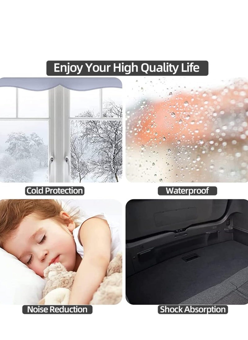 Najwa Feet Door Weather Stripping Door Seal Strip,Self-Adhesive Rubber Door Insulation Weather Strip for Window and Door Soundproofing D Shape,Weatherstripping for Door Frame Gap Blocker(Black)  - Image 5