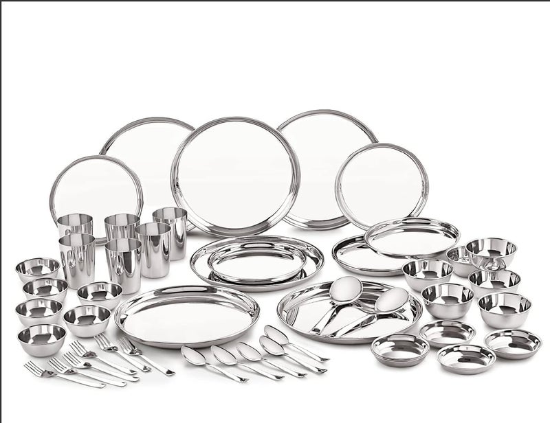 RJ kitchenware Store Stainless Steel Premium Dinner Set (Set of 50 Pcs) - Image 2