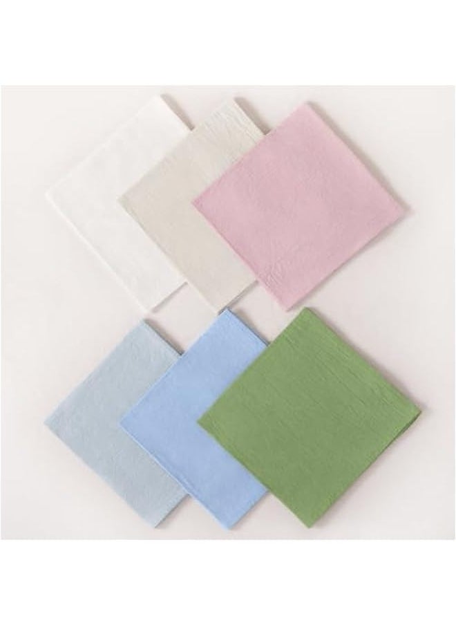 Generic - Linen Napkins Blue  Spring Cloth Napkins Bulk Washable Cotton Napkins Set of 4 17x17 for Wedding Party Bridal Baby Shower Birthday Table Decorations - Image 1