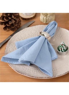 Linen Napkins Blue  Spring Cloth Napkins Bulk Washable Cotton Napkins Set of 4 17x17 for Wedding Party Bridal Baby Shower Birthday Table Decorations