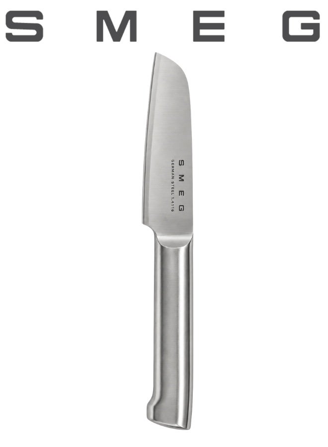 SMEG 8cm 3 Inch Vegetable Knife with German Steel 1.4116 Blade – Compact Multipurpose Kitchen Prep Knife for Cutting, Slicing, Preparing and Peeling Vegetables, Fruits, Garlic, Herbs and Small Ingredients, Small Utility Knife for Salads, Meal Prep and Everyday Cooking - Image 1