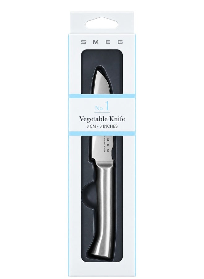 SMEG 8cm 3 Inch Vegetable Knife with German Steel 1.4116 Blade – Compact Multipurpose Kitchen Prep Knife for Cutting, Slicing, Preparing and Peeling Vegetables, Fruits, Garlic, Herbs and Small Ingredients, Small Utility Knife for Salads, Meal Prep and Everyday Cooking - Image 2