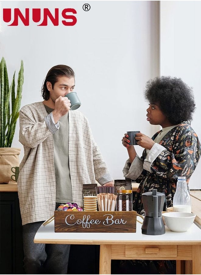 UNUNS Coffee Capsule Storage Box,Wooden Coffee Bar Box,Portable Coffee Capsule Storage Box With Removable Grids,Coffee Storage Box K Cup Coffee Accessories For Coffee Bar  - Image 4