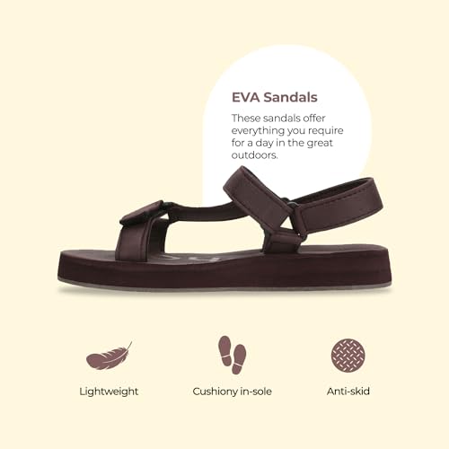 YOHO EVA Sandals for Men | EVA sole | Comfortable cushioned sole with TPR base | Lightweight | Soft skin friendly straps | Adjustable straps | Velcro closure | Vibrant colour options - Image 2