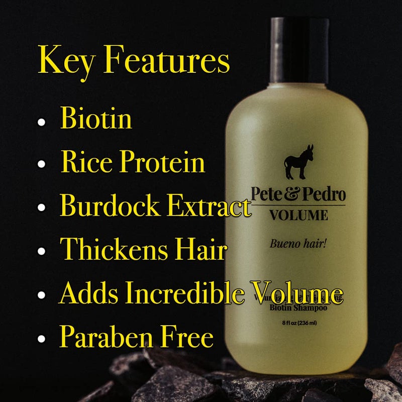 Pete & Pedro VOLUME SHAMPOO - Volumizing & Thickening Biotin Hair Strengthening Men's & Women Daily Cleansing Shampoo | Alcohol & Paraben Free | As Seen on Shark Tank, 8.5 oz. - Image 2
