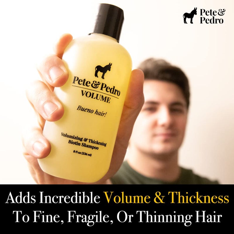 Pete & Pedro VOLUME SHAMPOO - Volumizing & Thickening Biotin Hair Strengthening Men's & Women Daily Cleansing Shampoo | Alcohol & Paraben Free | As Seen on Shark Tank, 8.5 oz. - Image 3
