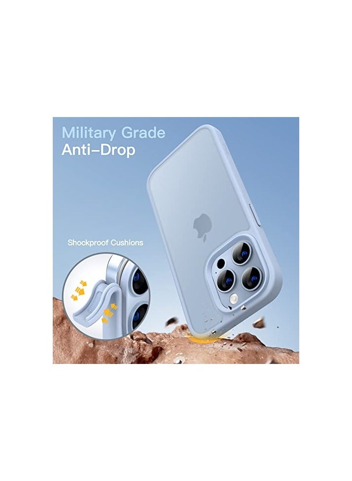 JETech Matte Case for iPhone 13 Pro 6.1-Inch, Shockproof Military Grade Drop Protection, Frosted Translucent Back Phone Cover, Anti-Fingerprint (Sky Blue) - Image 5