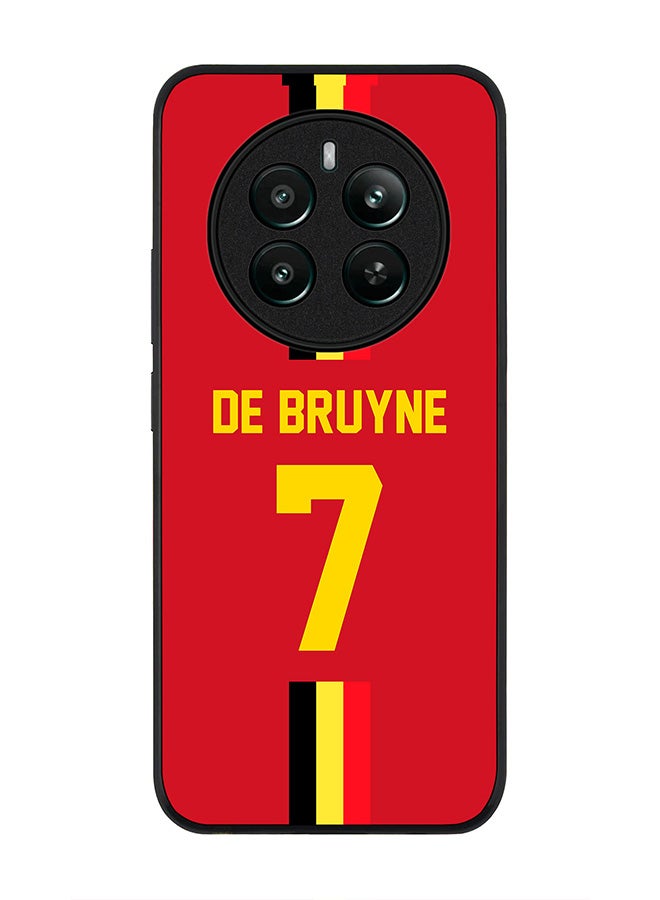 Stylizedd Rugged Black edge case for Realme 12 Plus 5G / Realme 12 4G, Slim fit Case Flexible Cover - Football Team - Belgium, Player Name - De Bruyne - Image 1