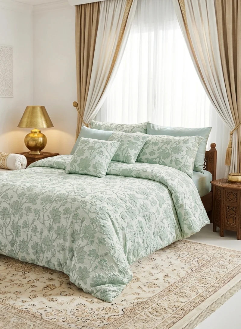 Master Home Textile MASTER Polyester Jacquard  Comforter Sets, Fits 200 x 200 cm Bed, For Double Size Bed, With Removable Filling, 9 Pcs King Size, Soft, Breathable,  Elegant