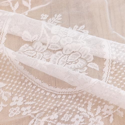 Meprotal White Lace Round Rustic Tablecloth - Image 4