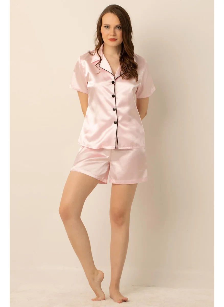 Miorre Women's Satin Pajama Set with Shorts