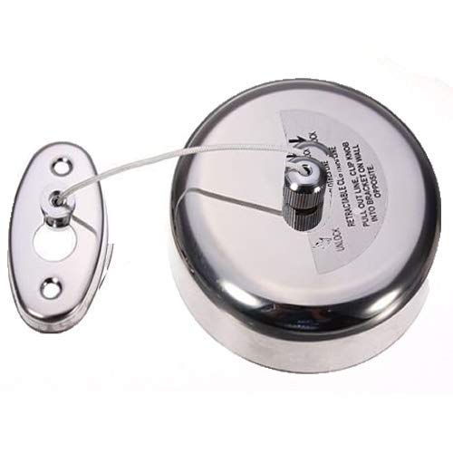 Bath Guru Stainless Steel Retractable and Lockable Cloths line-Set of 2 - Image 5