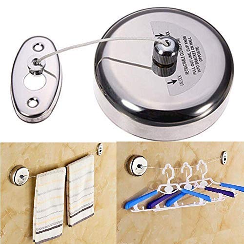 Bath Guru Stainless Steel Retractable and Lockable Cloths line-Set of 2 - Image 3