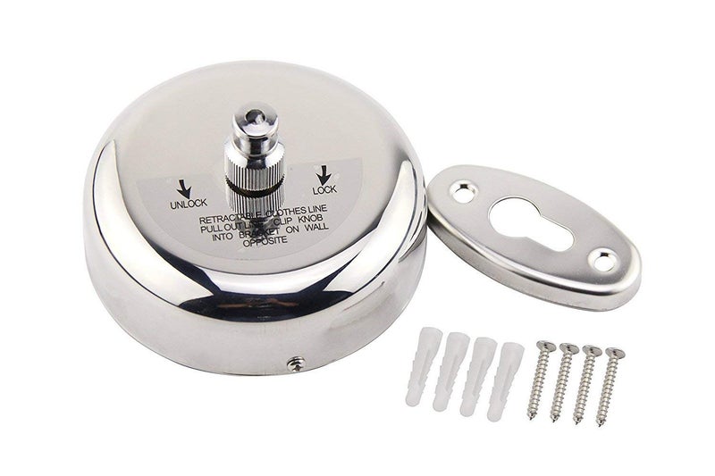 Bath Guru Stainless Steel Retractable and Lockable Cloths line-Set of 2 - Image 2