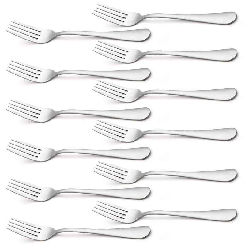 Briout Forks Silverware Dinner Forks 8 Inches Briout Forks Set of 12 Premium Food Grade Stainless Steel Forks for Home Kitchen Party Restaurant Mirror Polished Dishwasher Safe