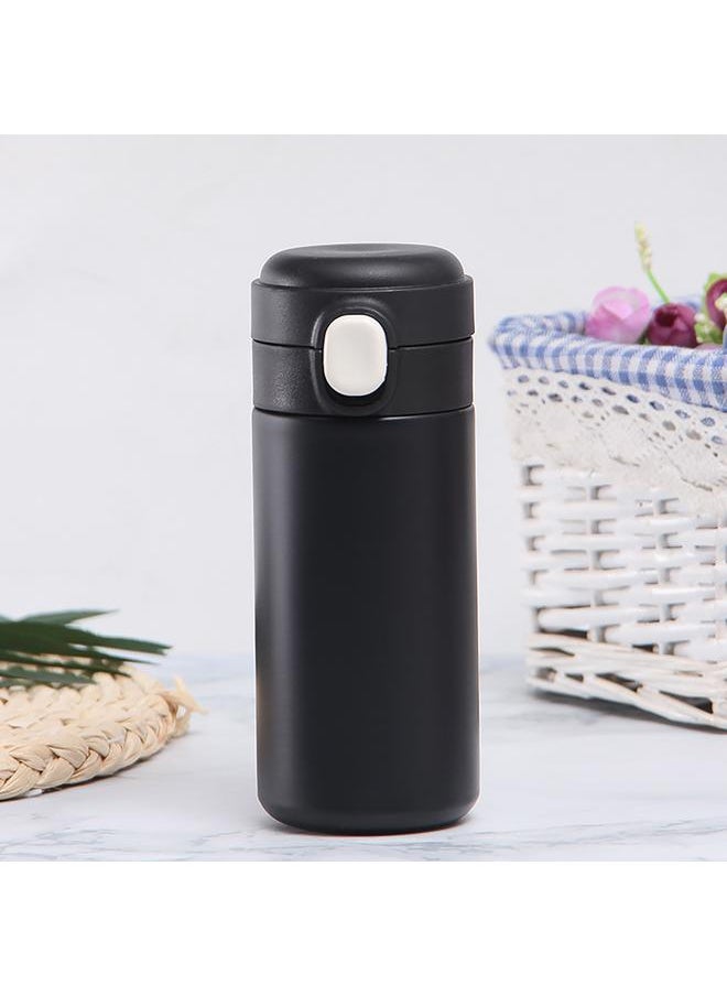 Thoraya - Insulated Bottle Pop Up Lid 420ml Mini Cute Double Layer Vacuum Portable Stainless Steel Insulated Water Cup for Daily Use Gift Office Black - Image 1
