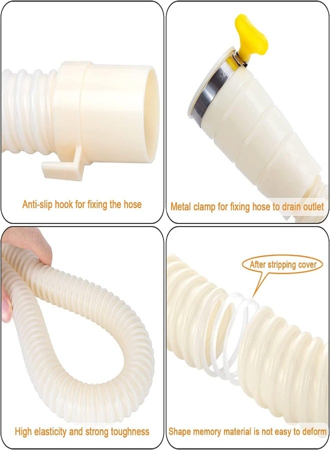 AKDC Multistar™, 2-Meter Washer Drain Pipe, Washing Machine Drain Hose, Fully & Semi Automatic Washing Machine Outlet Drain Hose Pipe/Extension Pipe, Waste Water Outlet Hose Drain Outlet (White) - Image 3