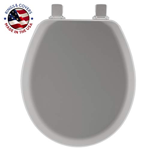 Mayfair Cameron Silver Toilet Seat, Non Slip Heavy Duty Wood, Easy Clean, Round - Image 2