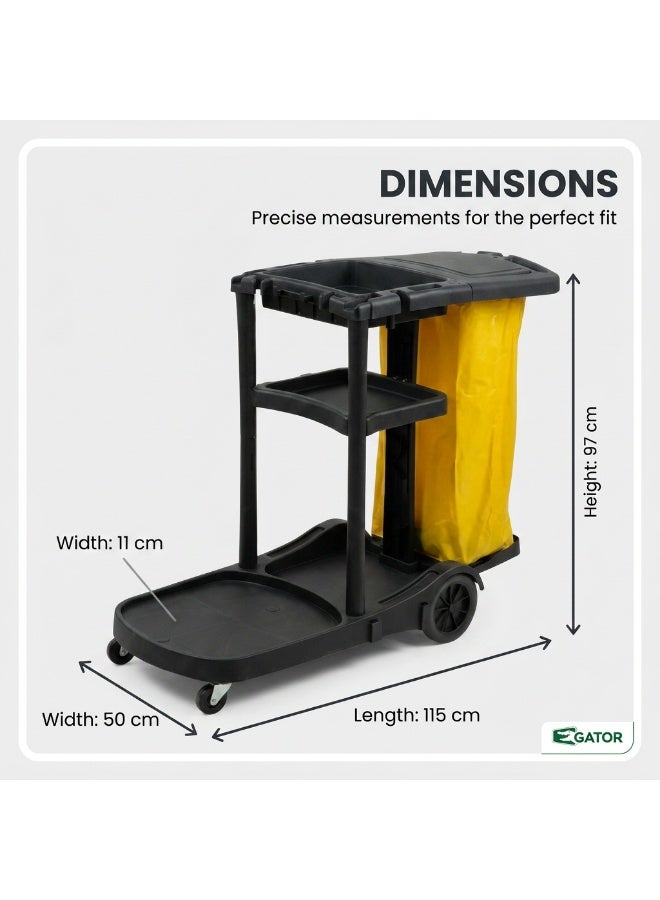 Gator Single-Bag Janitor Trolley | Compact Cleaning Cart with Waste Bag | Commercial Janitorial Cart | China - Image 3