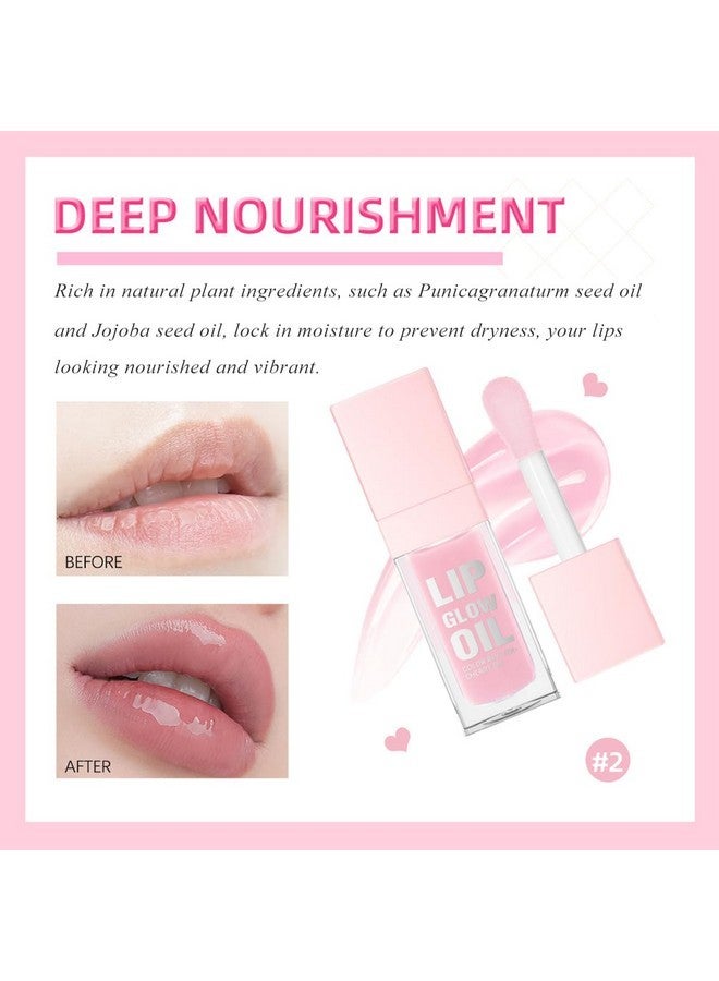 TEEROVA Glow Lip Oil Set, 4 Colors Tinted Glow Lip Oil Set, Hydrating Transparent Moisturizing Plumping Non-Sticky Big Brush Head Lip Gloss - Image 4