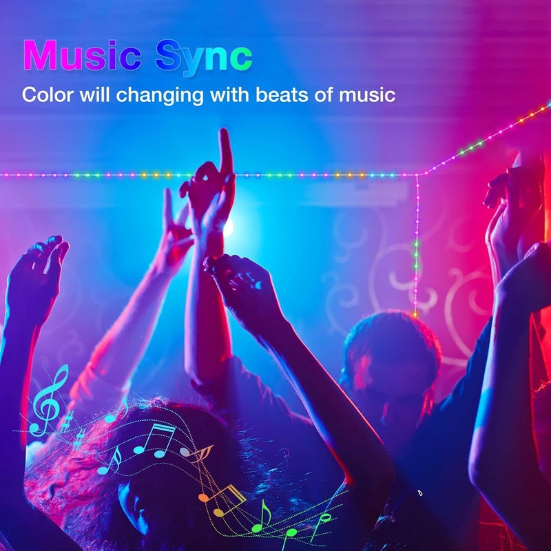REMICH Smart Fairy String Lights 10 Mtr 100 LED String Lights with USB Bluetooth RGB Color Changing Light with Remote App Control Diwali Lights Christmas Decoration Outdoor Indoor Decor - Image 4