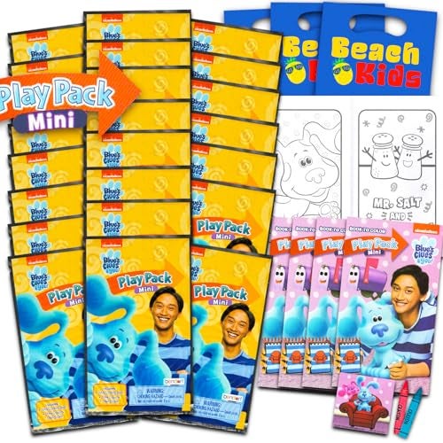 Viacom Blues Clues Mini Party Favors Set for Kids  Bundle With 24 Grab n Go Play Packs Coloring Pages Stickers and More Birthday Party Supplies - Image 1