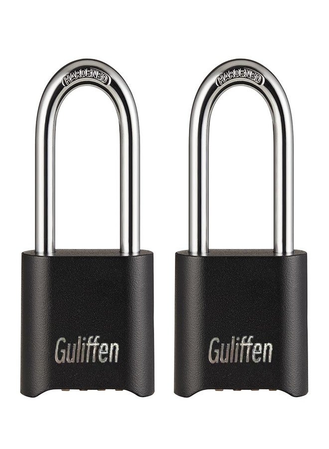 Guliffen 2 Pack Heavy Duty Weatherproof Combination Padlock, Outdoor Combination Lock with Long Shackle for Gate, Fence, Warehouse, Storage Unit,Garages - Image 1