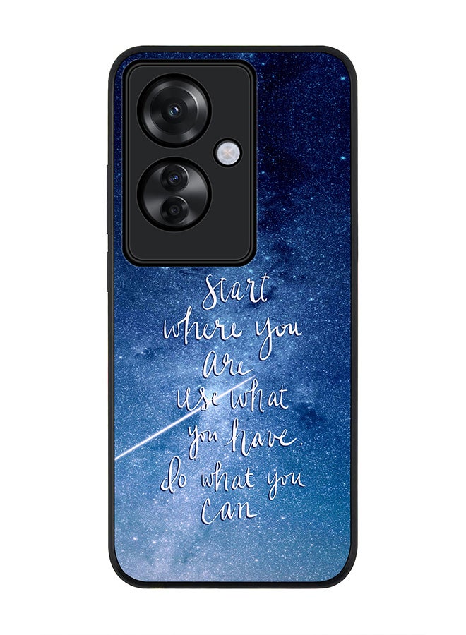 Stylizedd Rugged Black edge case for Oppo Reno11 F / Oppo F25 Pro 5G, Slim fit Soft Case Flexible Rubber Edges Anti Drop TPU Gel Thin Cover -  Start, Use, Do - Image 1