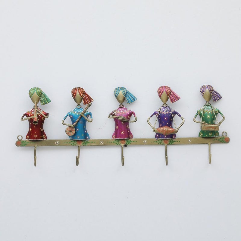 PEDEX Hand Painted Metal Musician Sardar Key Holder with Hook Decorative Big Multicolor Wall Key Hanger for Home, Entryway, Office & Living Room Decor - Image 5