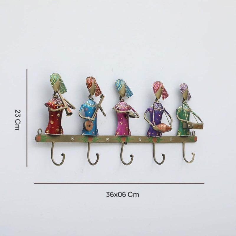 PEDEX Hand Painted Metal Musician Sardar Key Holder with Hook Decorative Big Multicolor Wall Key Hanger for Home, Entryway, Office & Living Room Decor - Image 2